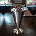 Frappeuse de piso moderno em acabamento acetinado de aço feito na Itália - Astana Viadurini