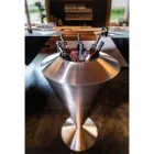 Frappeuse de piso moderno em acabamento acetinado de aço feito na Itália - Astana Viadurini