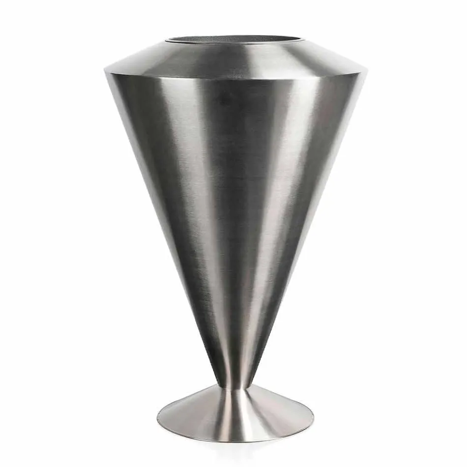 Frappeuse de piso moderno em acabamento acetinado de aço feito na Itália - Astana Viadurini