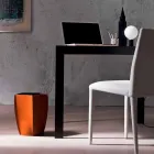 Caixa de resíduos de design em couro Poligiono regenerado, fabricado na Itália Viadurini