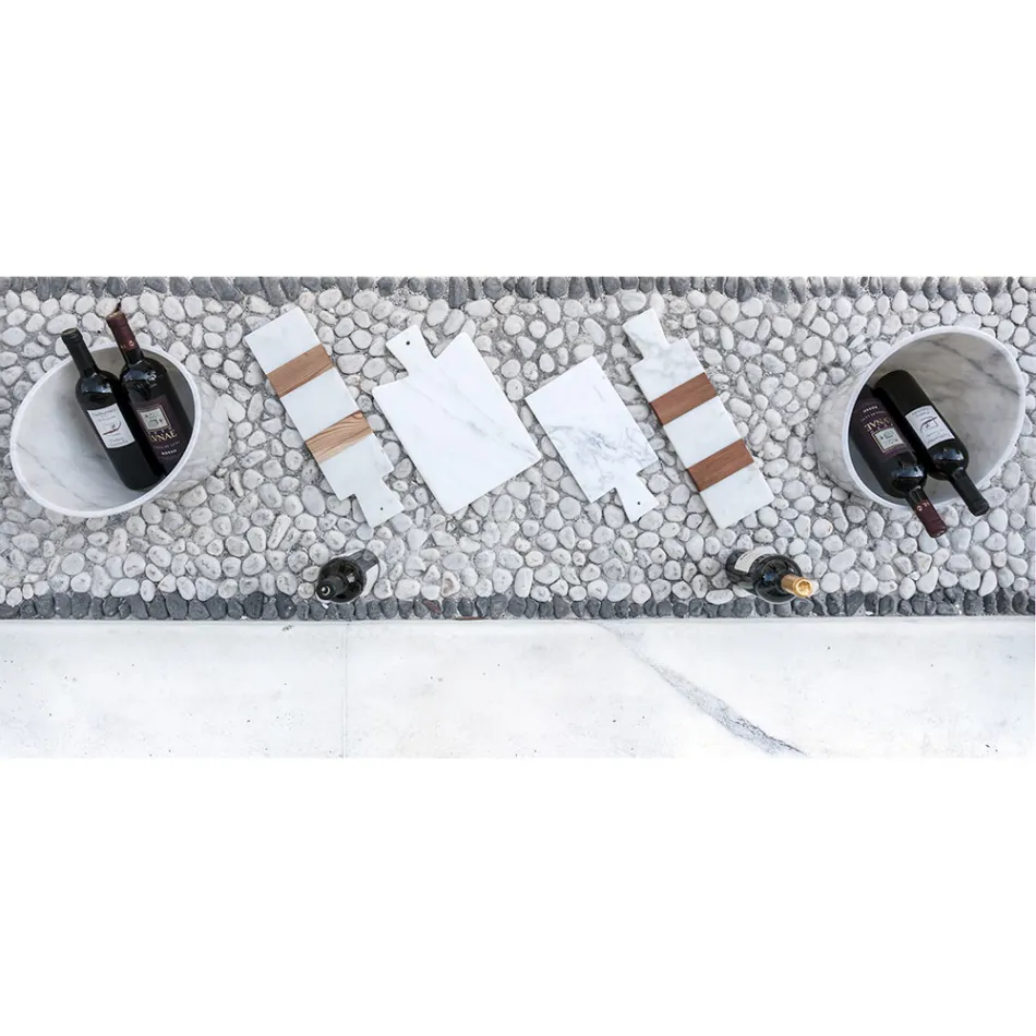 Glacette de vinho ou champanhe em mármore branco de Carrara fabricado na Itália - Ciotti Viadurini