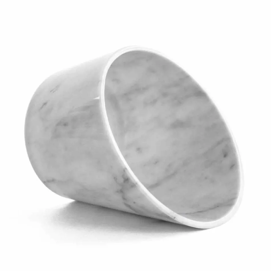 Glacette de vinho ou champanhe em mármore branco de Carrara fabricado na Itália - Ciotti Viadurini