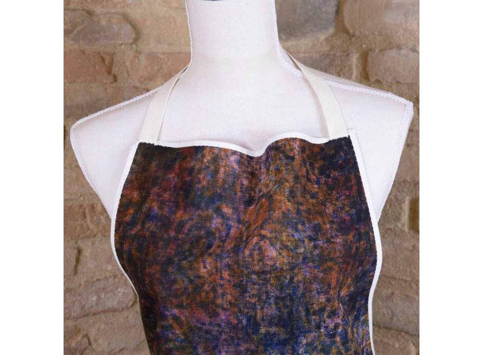 Avental artesanal Peça única com estampa artesanal em algodão - Marcas Viadurini