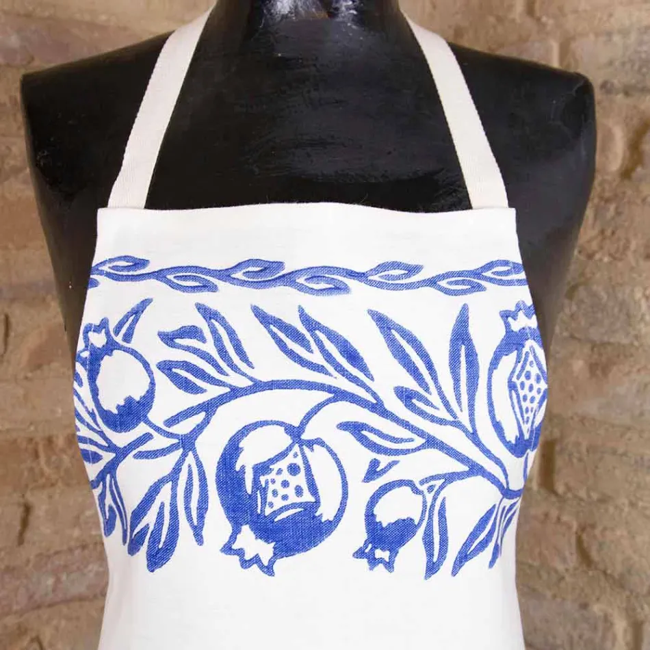 Avental de linho artesanal italiano de uma peça - Marcas Viadurini