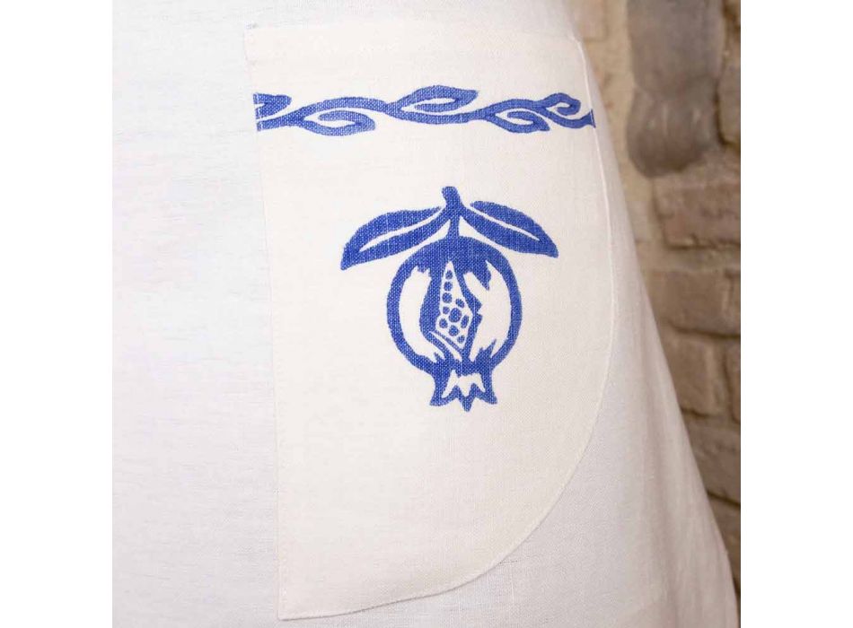 Avental de linho artesanal italiano de uma peça - Marcas Viadurini