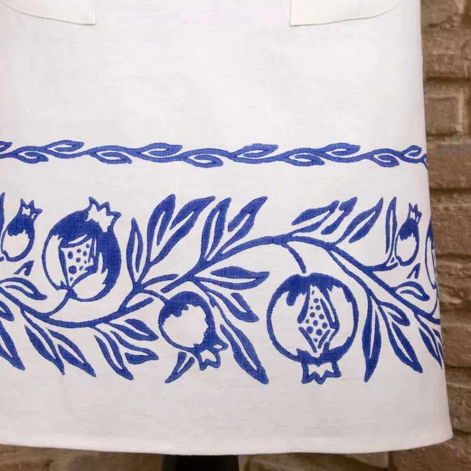 Avental de linho artesanal italiano de uma peça - Marcas Viadurini