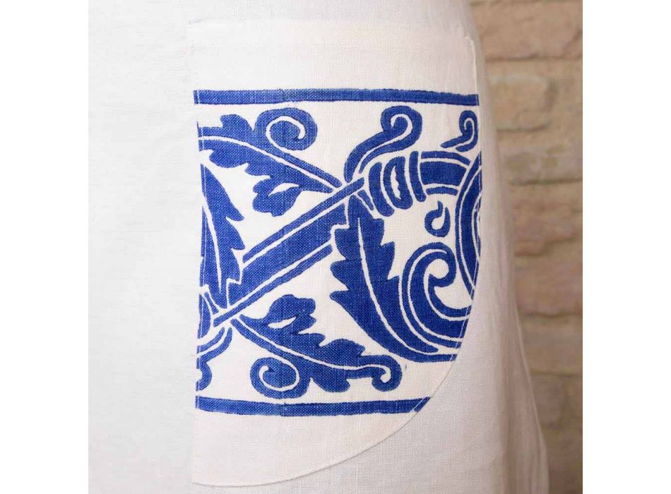 Avental de linho artesanal italiano de uma peça - Marcas Viadurini
