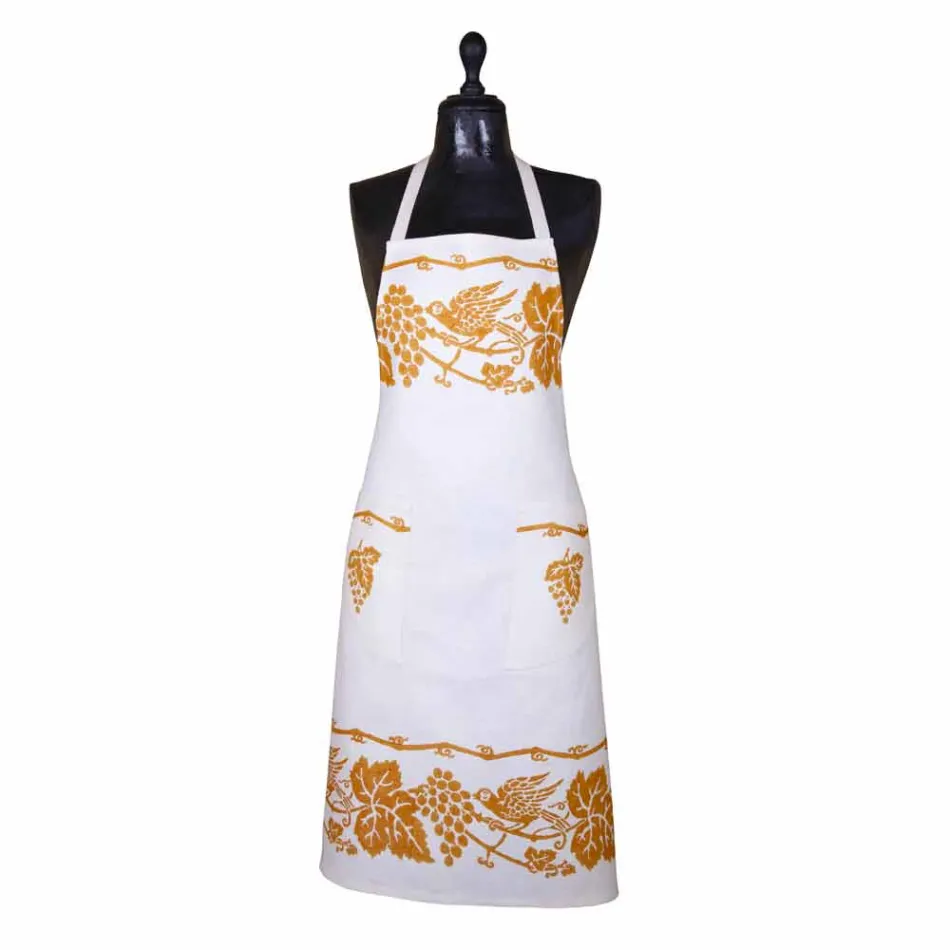 Avental de linho artesanal italiano de uma peça - Marcas Viadurini
