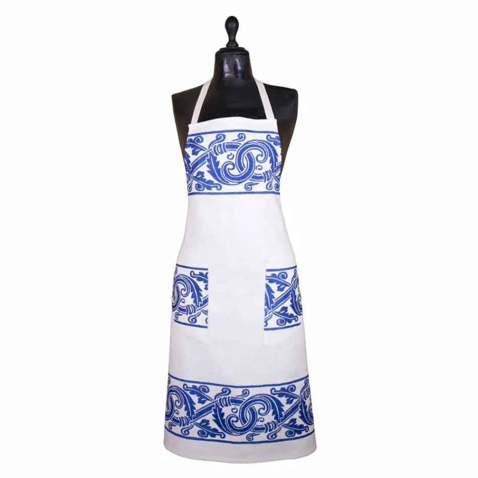Avental de linho artesanal italiano de uma peça - Marcas Viadurini
