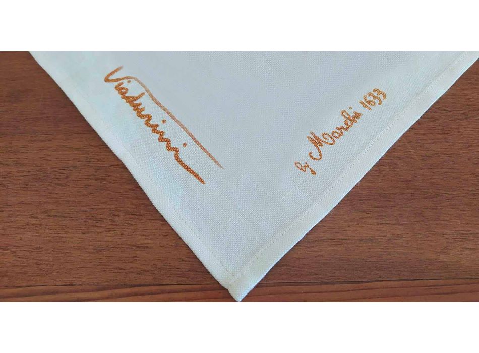 Avental de algodão artesanal italiano com impressão artística manual
