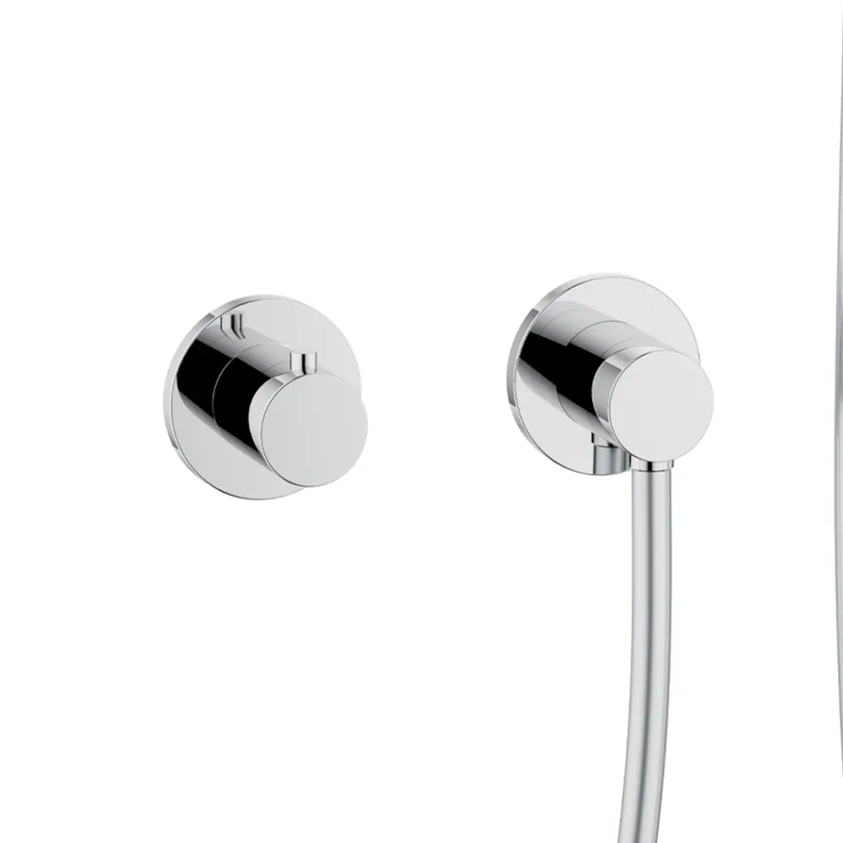 Grupo de chuveiro 2 vias com trilho deslizante, roseta redonda ou quadrada - Kristio Viadurini