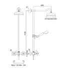 Grupo de duche clássico duplex em latão com cabeça de duche de 3 tamanhos - Ercolina Viadurini