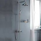 Grupo de duche clássico duplex em latão com cabeça de duche de 3 tamanhos - Ercolina Viadurini