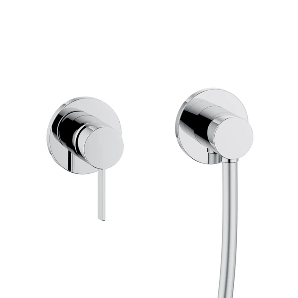 Chuveiro Grupo de Chuveiro e Trilho Deslizante Redondo ou Quadrado Roseta - Erkole Viadurini