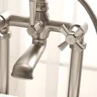 Grupo de banheira de chão em latão Made in Italy, estilo vintage - Silvana Viadurini