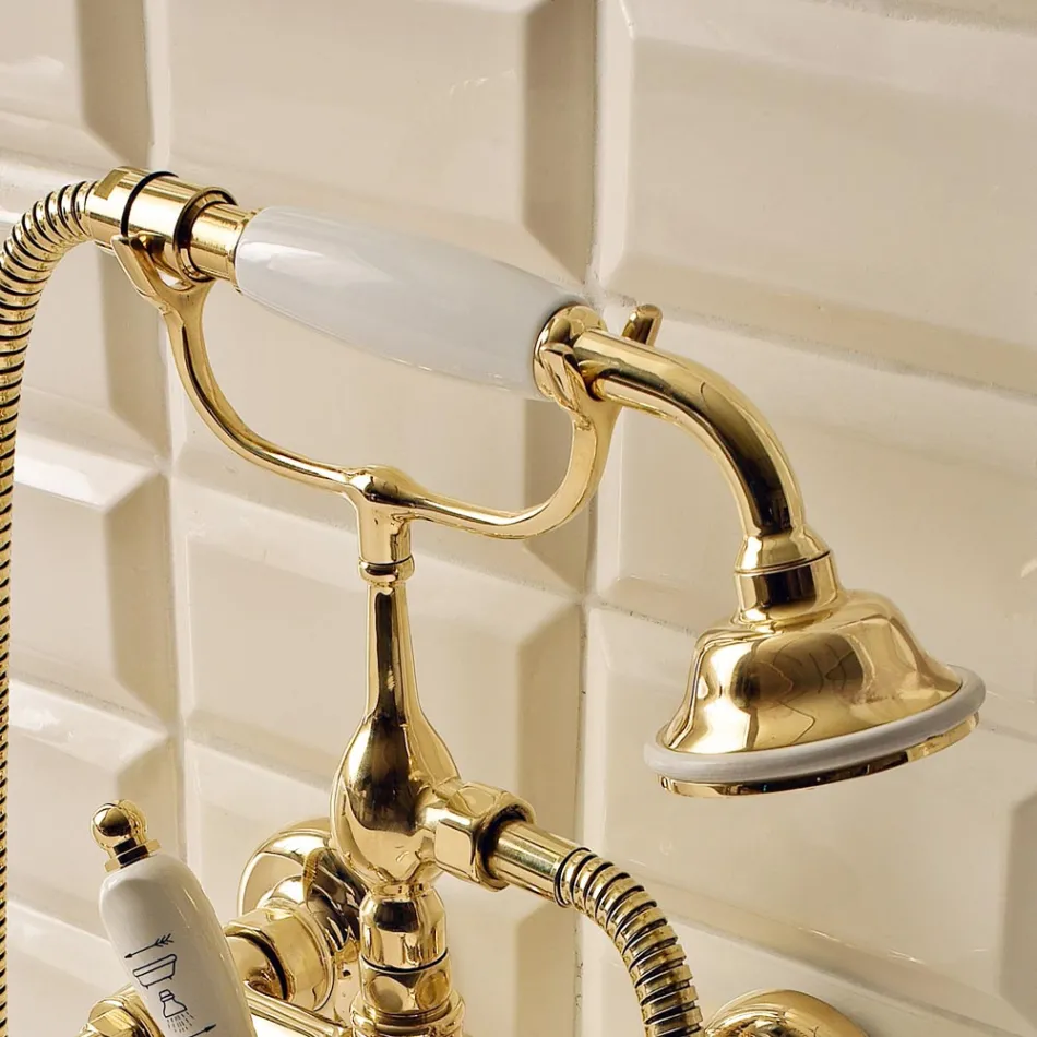 Grupo de banheira de latão de estilo vintage fabricado em Itália - Katerina Viadurini