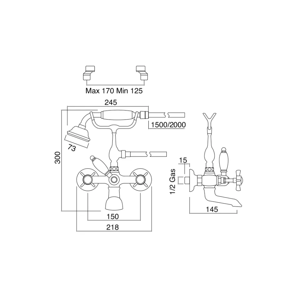 Grupo de banheira de latão de estilo vintage fabricado em Itália - Katerina Viadurini