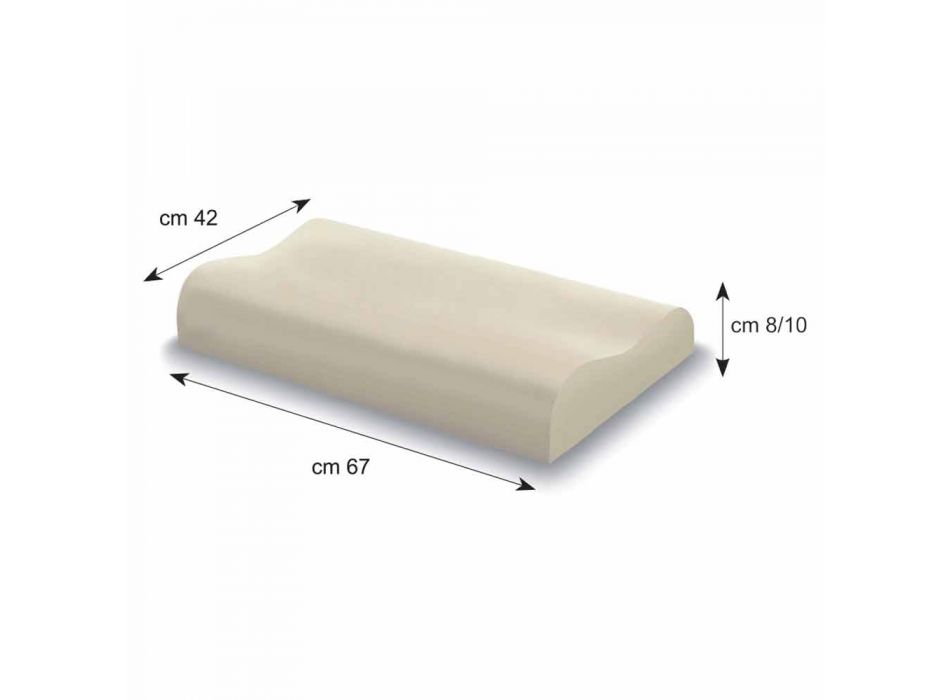 Almofada Double Wave em Memory Foam de 10 cm de altura Fabricado em Itália - Nimes Viadurini