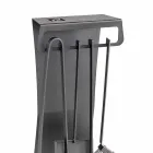 Conjunto de 4 ferramentas para lareira de aço Made in Italy Design - Chandler Viadurini