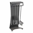 Conjunto de 4 ferramentas para lareira de aço Made in Italy Design - Chandler Viadurini