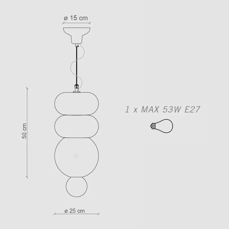 Candeeiro de 3 elementos em cerâmica de diferentes formatos Made in Italy - Bumbum Viadurini