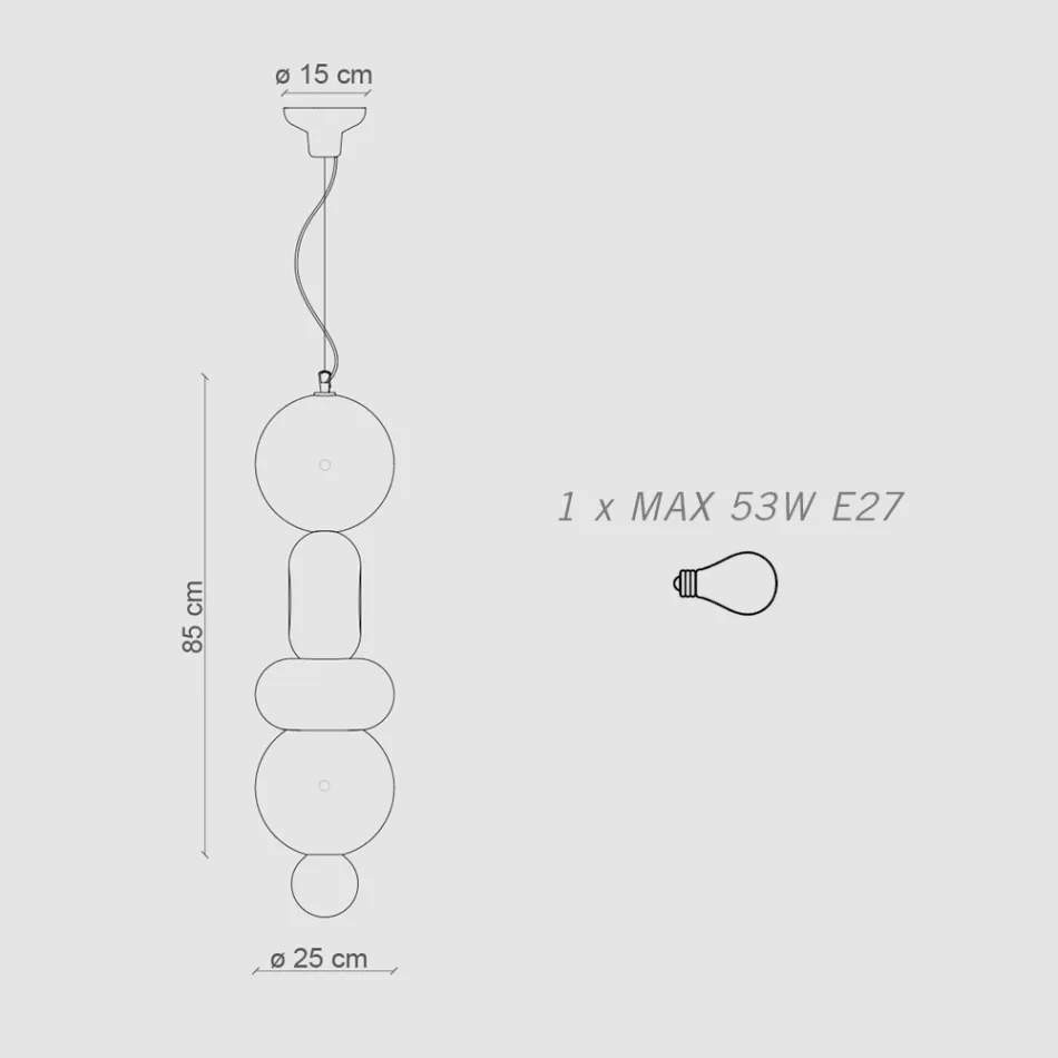 Candeeiro de 4 elementos em cerâmica de diferentes formatos Made in Italy - Bumbum Viadurini