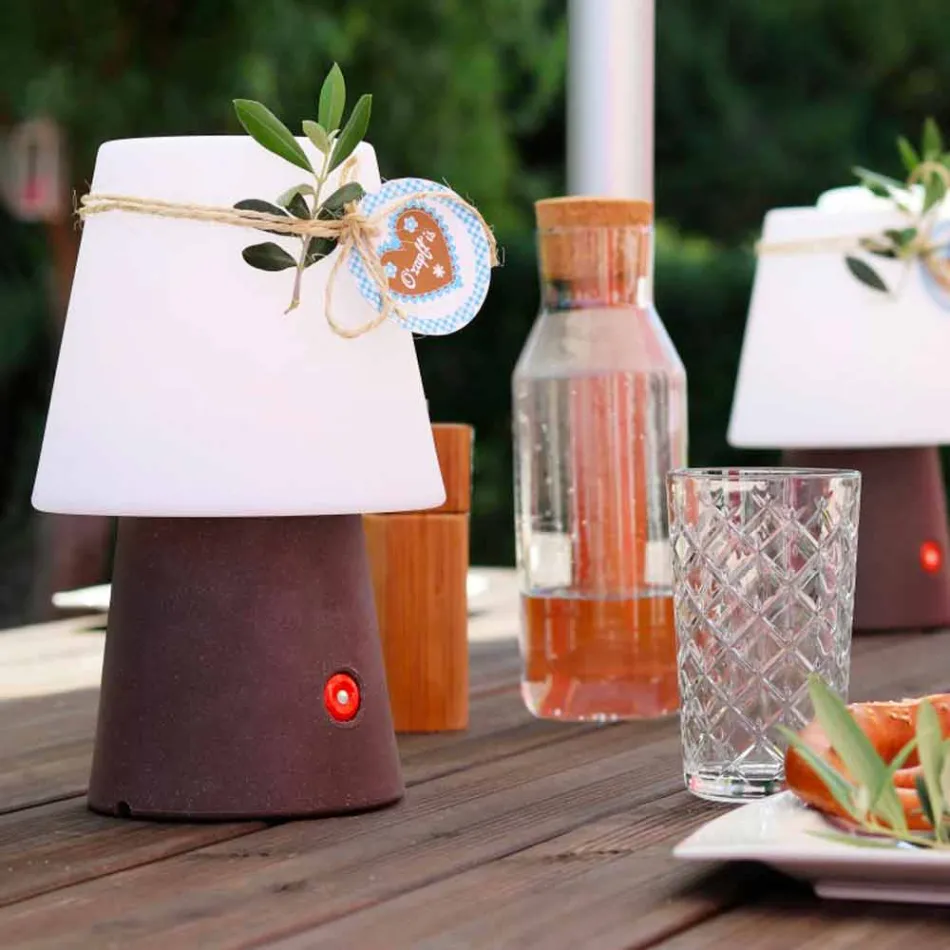 Lâmpada LED recarregável em plástico colorido para interior ou exterior - Fungostar Viadurini