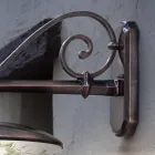 Candeeiro de parede de jardim em alumínio preto flores pintadas à mão - latino Viadurini