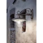 Candeeiro de parede de jardim em alumínio preto flores pintadas à mão - latino Viadurini