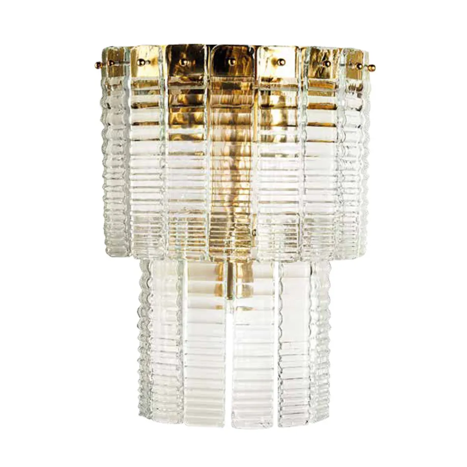 Lâmpada de parede moderna em vidro artesanal de luxo feito na Itália - Valadier Viadurini