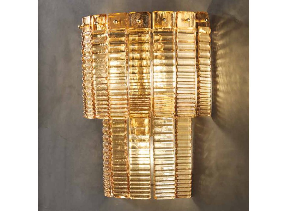 Lâmpada de parede moderna em vidro artesanal de luxo feito na Itália - Valadier Viadurini