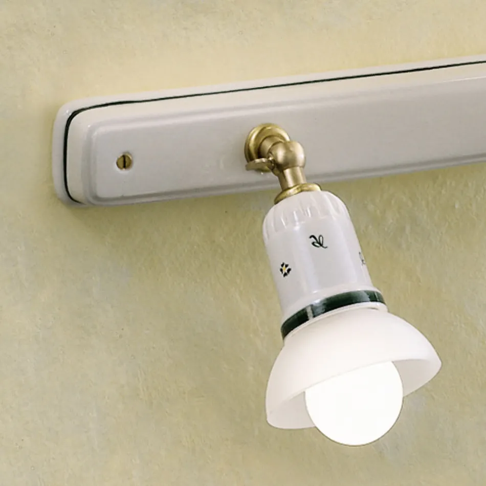 Luminária de Parede 2 ou 3 Focos em Latão e Cerâmica Pintada à Mão - Savona Viadurini