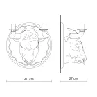 Candeeiro de Parede com 2 Luzes em Design Cerâmico em Forma de Touro - Marrena Viadurini