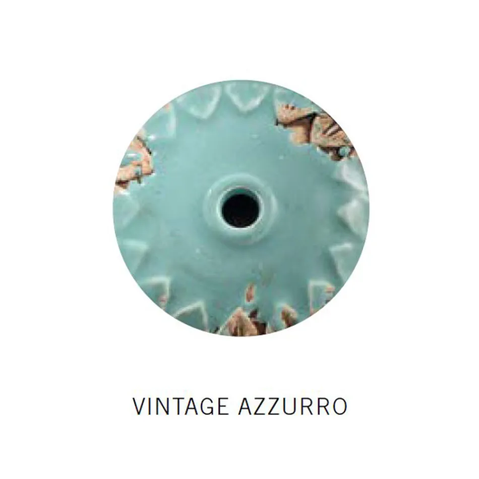 Luminária de Parede Crescente Artesanal em Ferro e Cerâmica - Vintage Viadurini