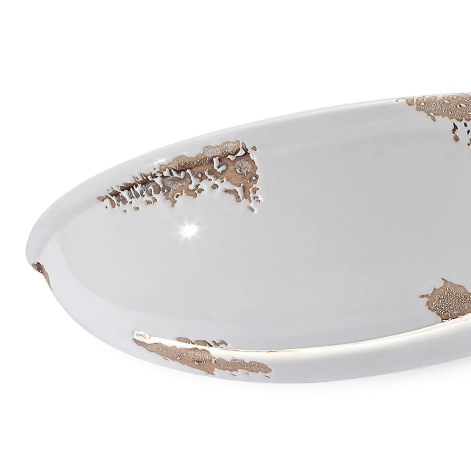 Luminária de Parede Crescente Artesanal em Ferro e Cerâmica - Vintage Viadurini