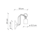 Luminária de Parede Artesanal Industrial em Ferro e Cerâmica - Vintage Viadurini