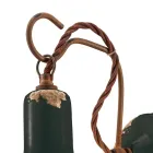 Luminária de Parede Artesanal Industrial em Ferro e Cerâmica - Vintage Viadurini