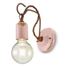 Luminária de Parede Artesanal Industrial em Ferro e Cerâmica - Vintage Viadurini