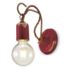 Luminária de Parede Artesanal Industrial em Ferro e Cerâmica - Vintage Viadurini