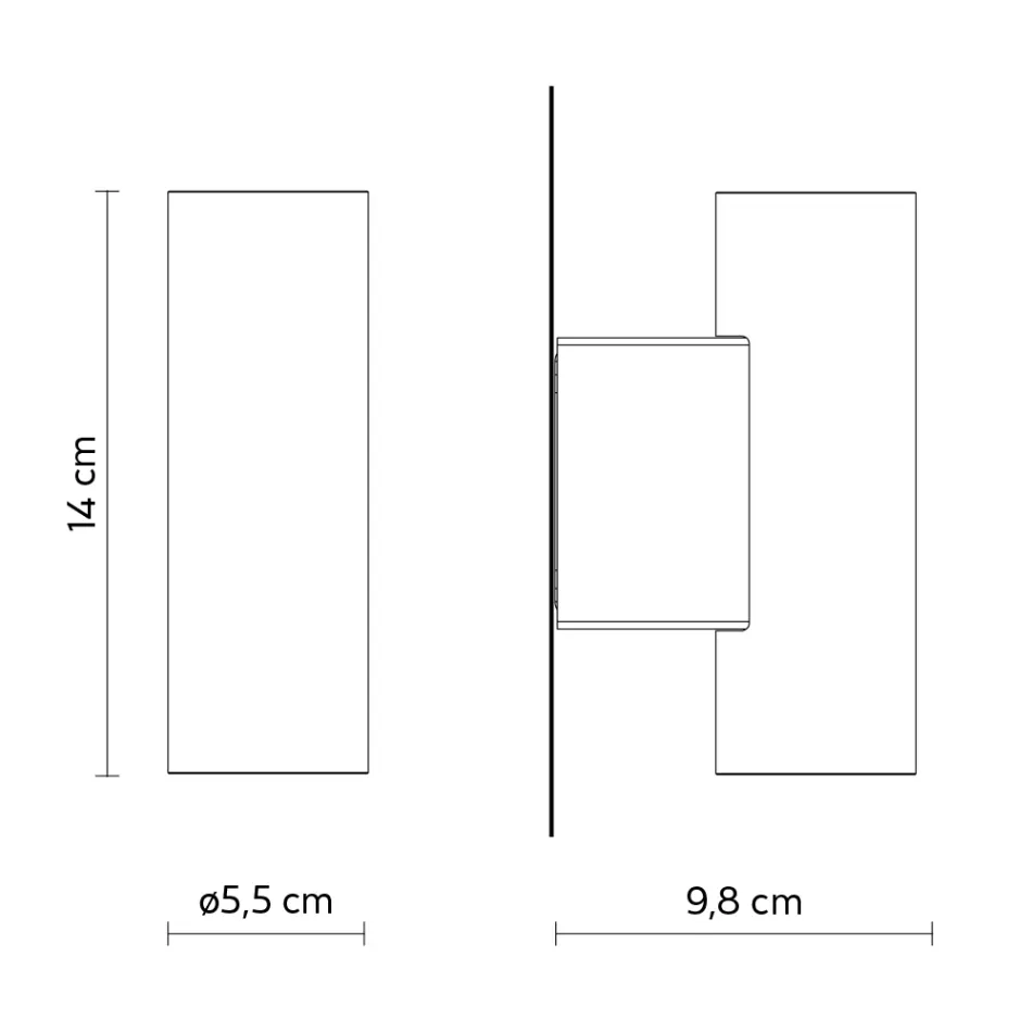 Candeeiro de parede exterior design em alumínio branco ou preto - Leopida Viadurini