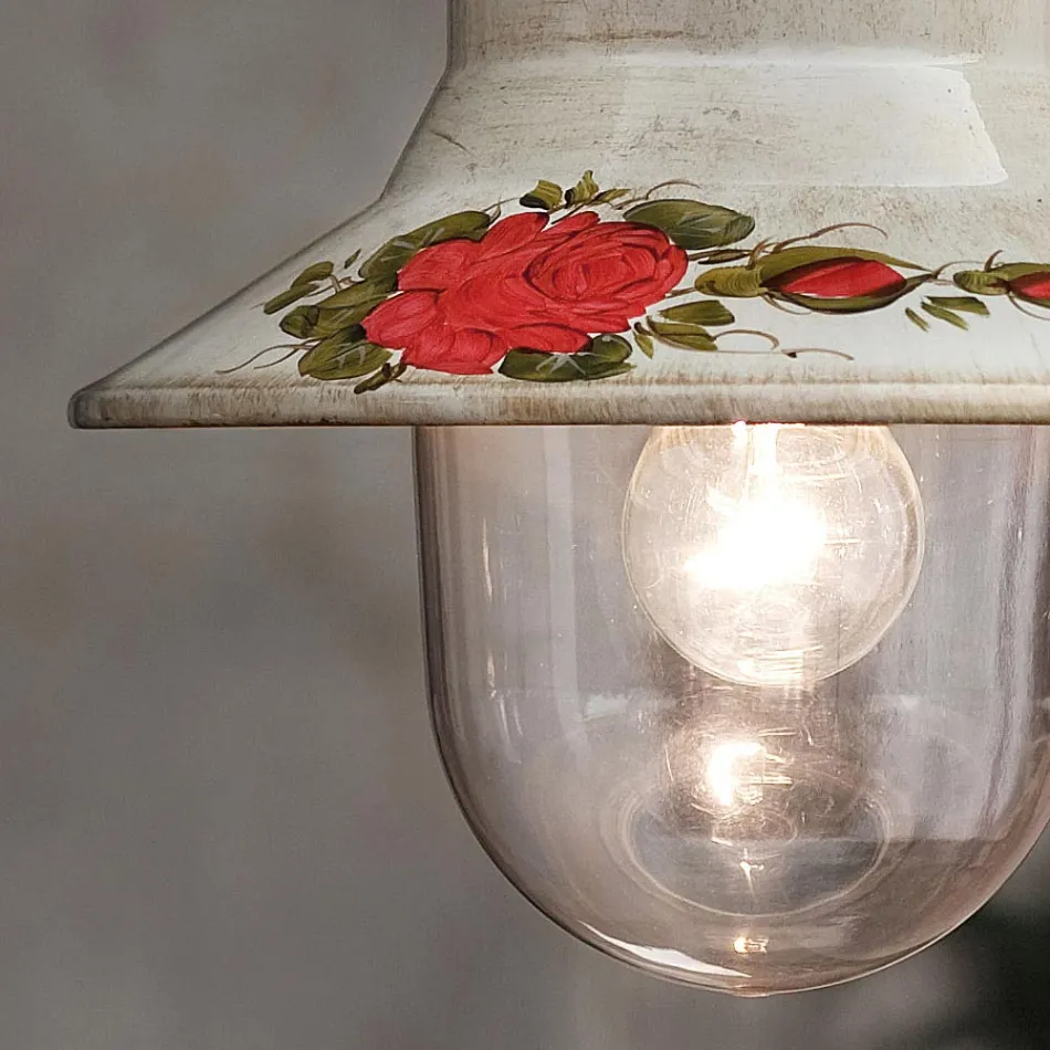 Candeeiro de Parede Exterior em Alumínio Branco Pintado à Mão - Imperia Viadurini