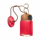 Lâmpada de parede em cerâmica e ferrugem de ferro Desiree Ferroluce Viadurini