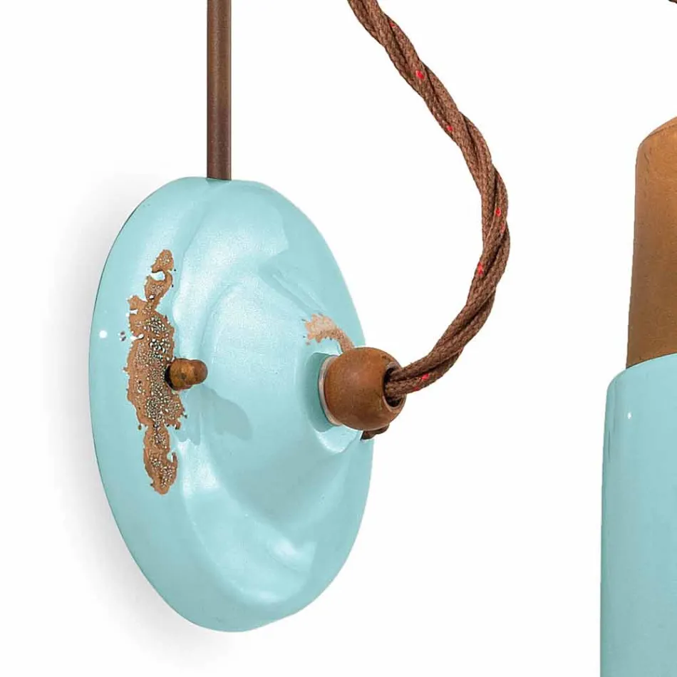 Lâmpada de parede em cerâmica e ferrugem de ferro Desiree Ferroluce Viadurini