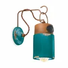 Lâmpada de parede em cerâmica e ferrugem de ferro Desiree Ferroluce Viadurini