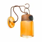 Lâmpada de parede em cerâmica e ferrugem de ferro Desiree Ferroluce Viadurini