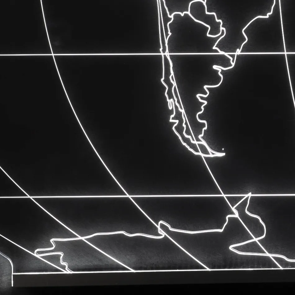 Candeeiro de parede Planisphere em cristal acrílico gravado a laser - Rihanna Viadurini
