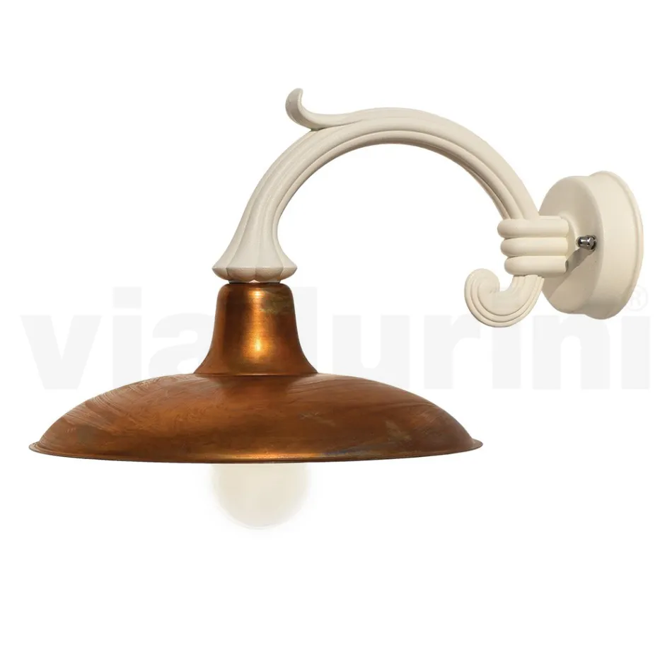 Luminária de parede externa vintage em alumínio fabricada na Itália - Adela Viadurini