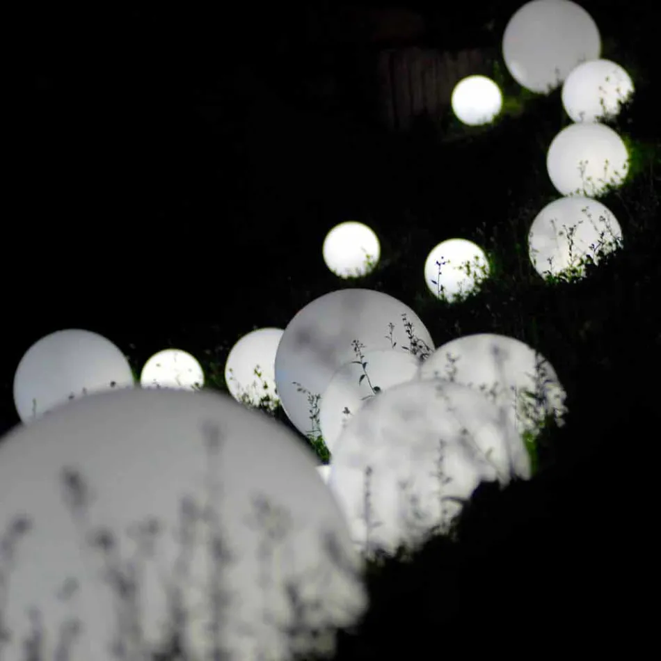 Globo esfera / candeeiro de mesa Slide Globo branco brilhante feito na Itália Viadurini