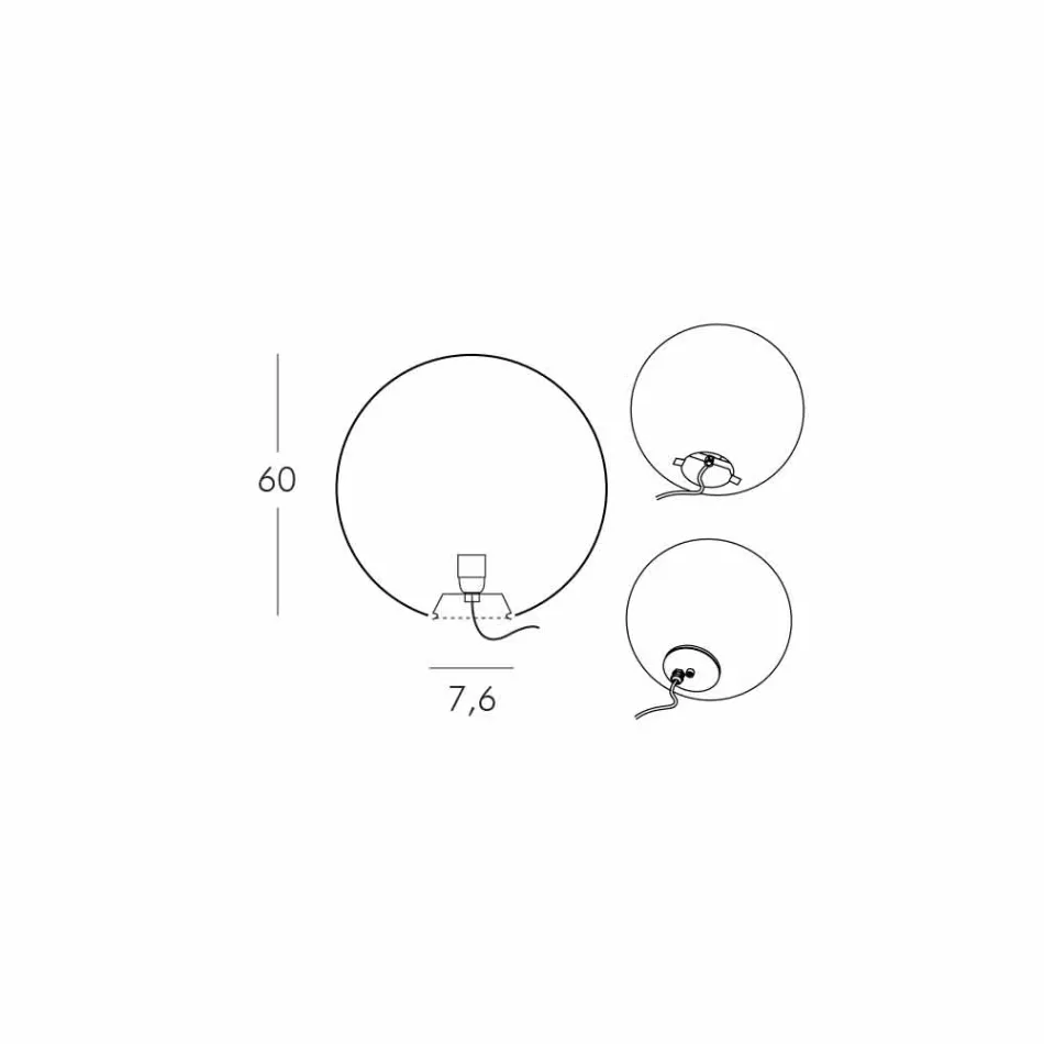 Globo esfera / candeeiro de mesa Slide Globo branco brilhante feito na Itália Viadurini