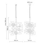 Candeeiro de Suspensão 16 Luzes Design em Branco ou Preto - Celio Alumínio Viadurini